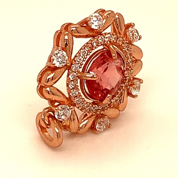 Red Mahenge Spinel 1.15ct Rose Gold Silver Pendant - Picture 3 of 7